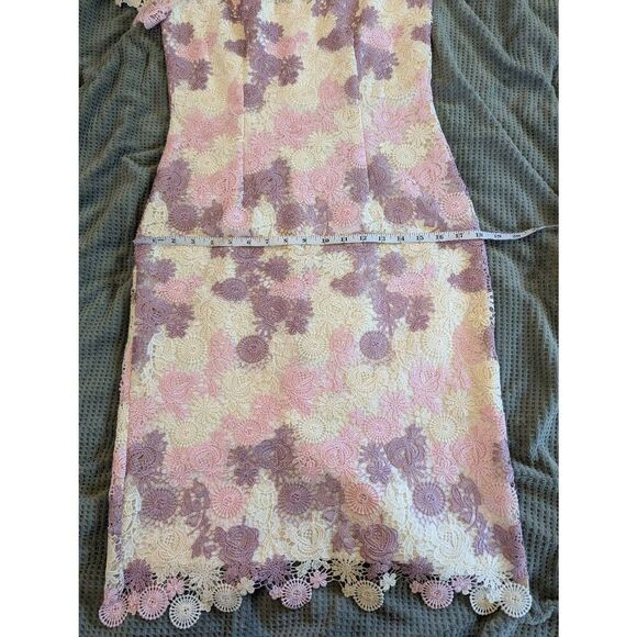Gina Bacconi Women's Size 6 White Pink Purple Mother of the Bride Dress Overlay - Picture 8 of 10